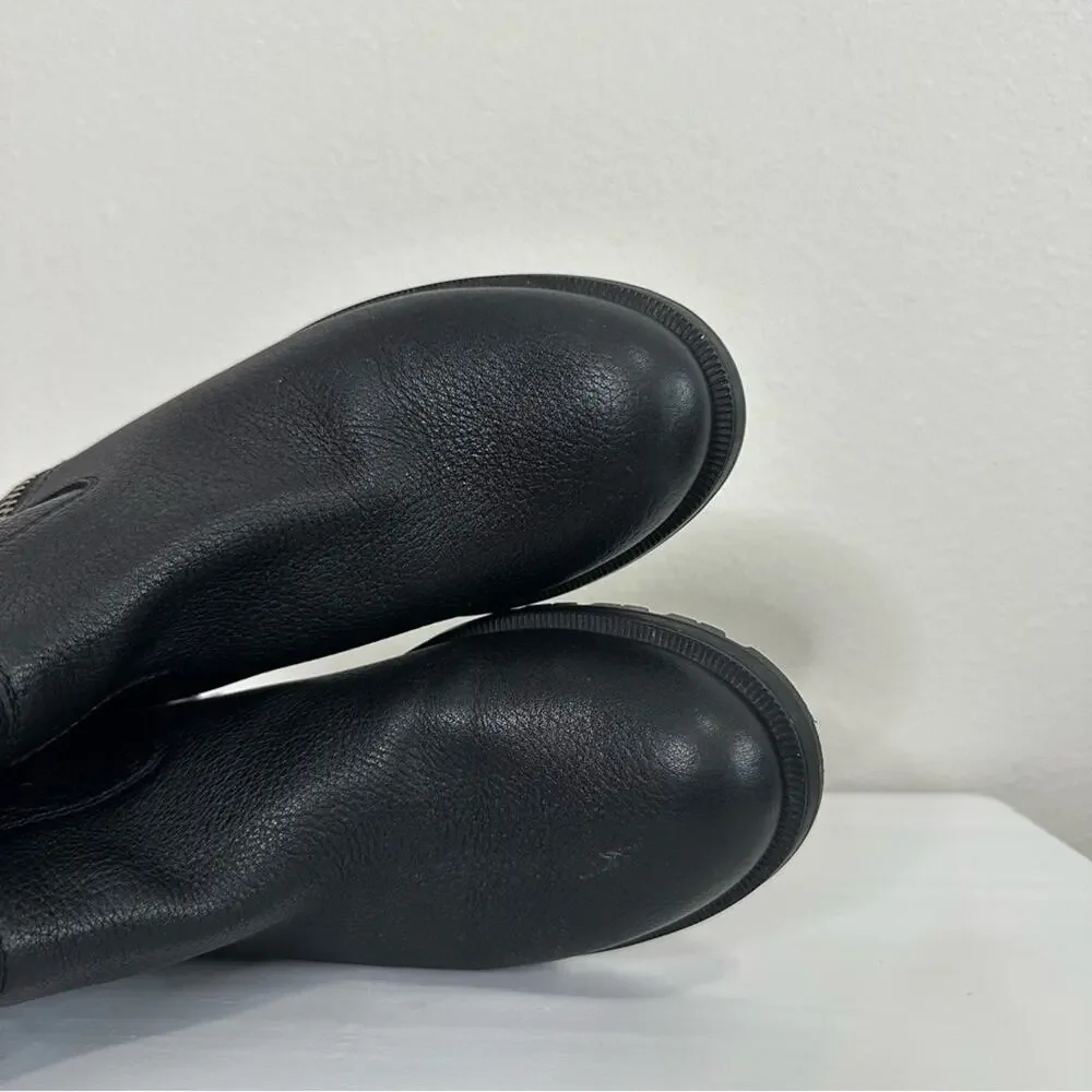 Gucci GG Black Leather Ankle Booties Women's Size 38 Moto Boots